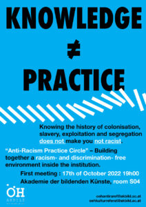 Anti-Racism Practice Circle: 17th of October @7pm, S04 Schillerplatz